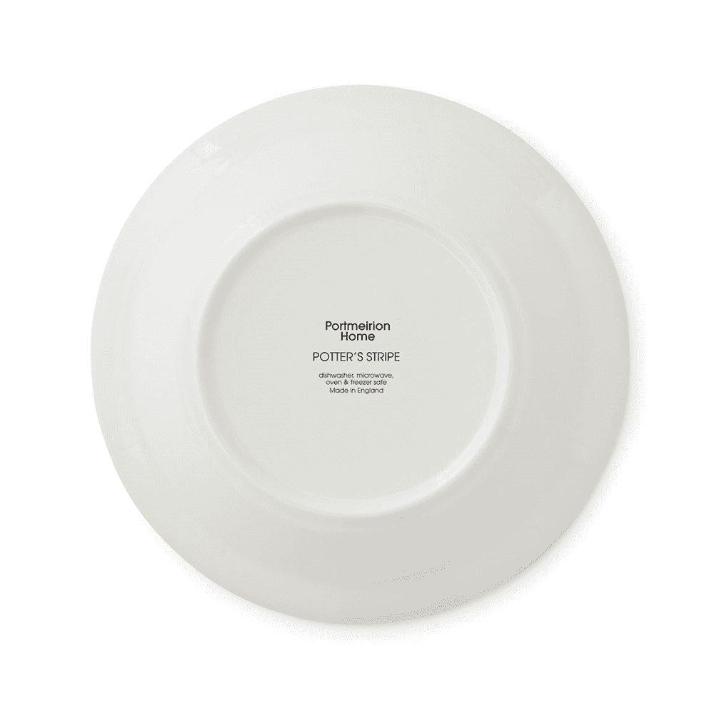 Potters Stripe Set of 4 Soup Plate, Black