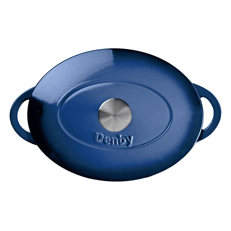 Cast Iron Oval Casserole Dish, Cobalt Blue