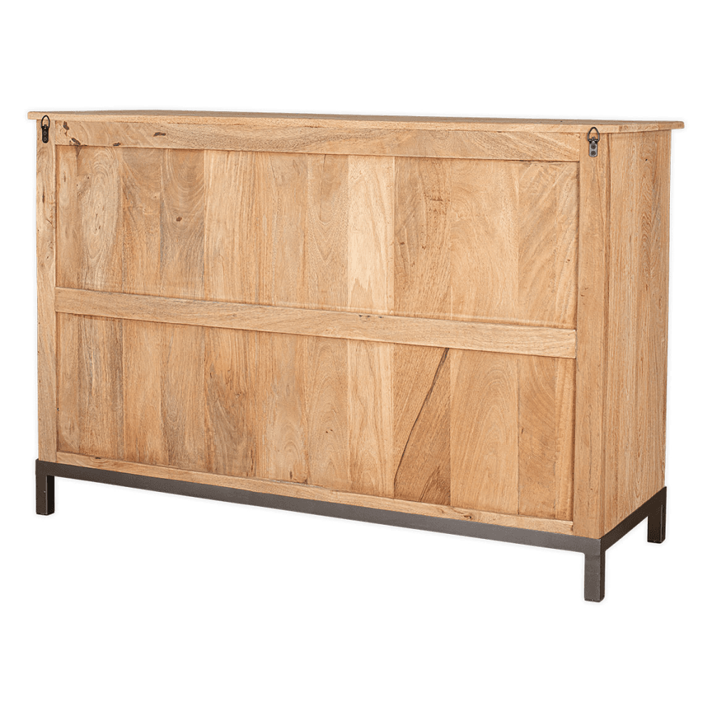 Nivri Mango Wood & Iron Sideboard, Black