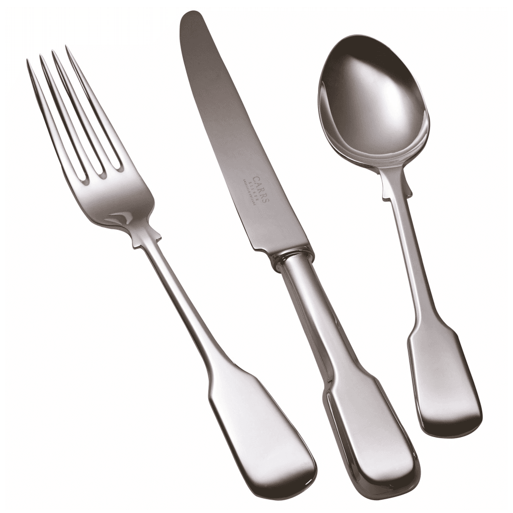 Plain Fiddle Single Person Place Setting Cutlery Set, Silver Plate