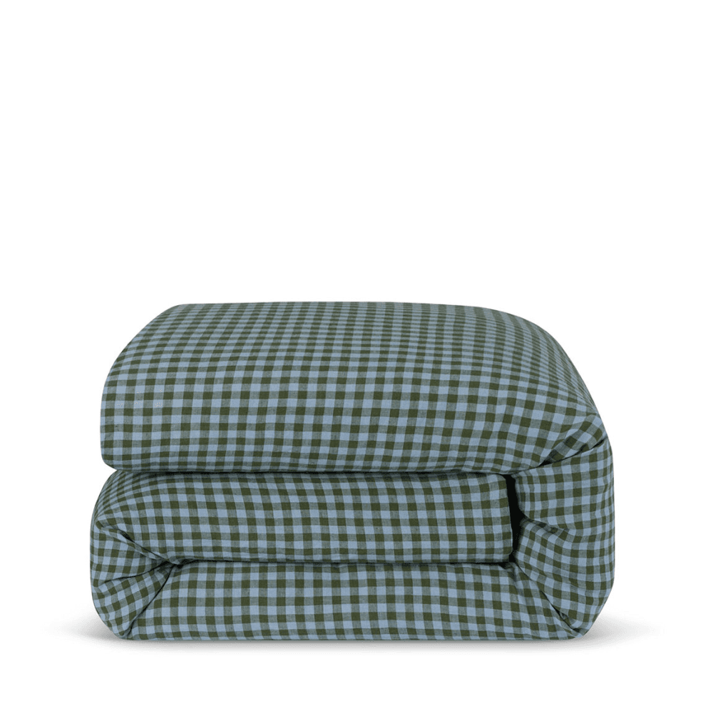 Gingham Linen Blend Duvet Cover