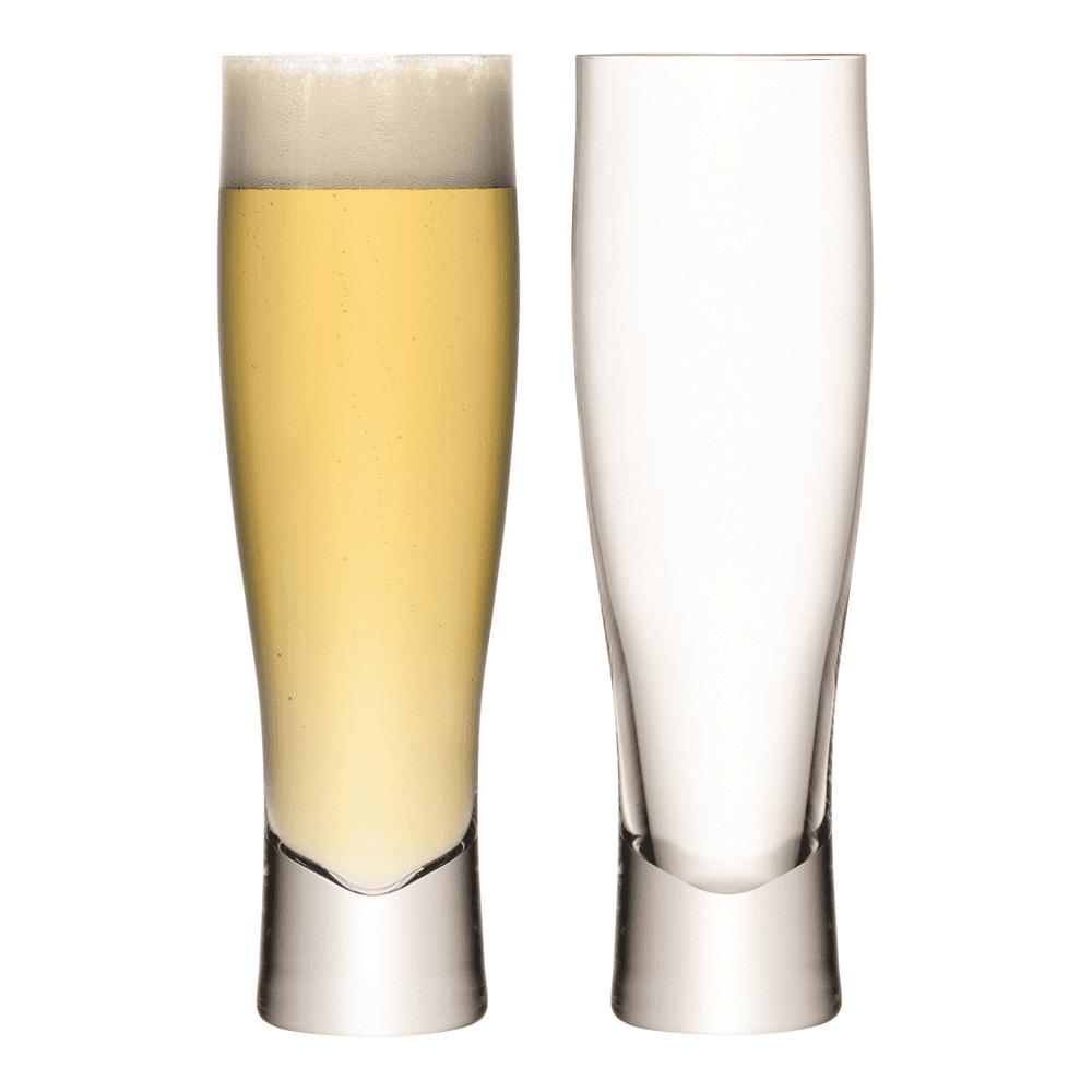 Bar Pair of lager glasses, clear