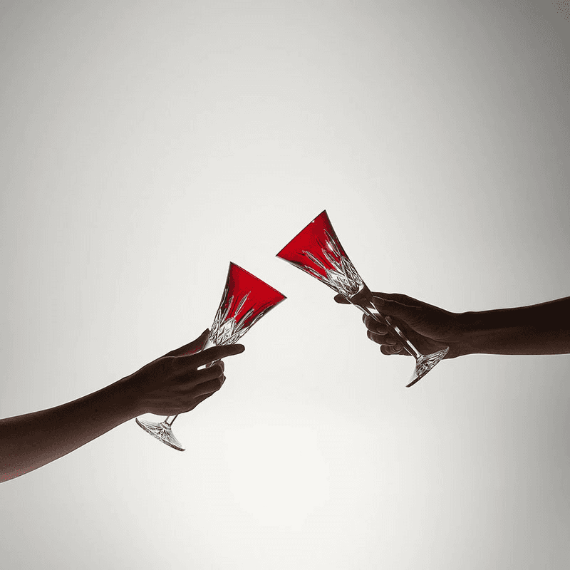 Lismore Set of 2 Toasting Flutes, Red
