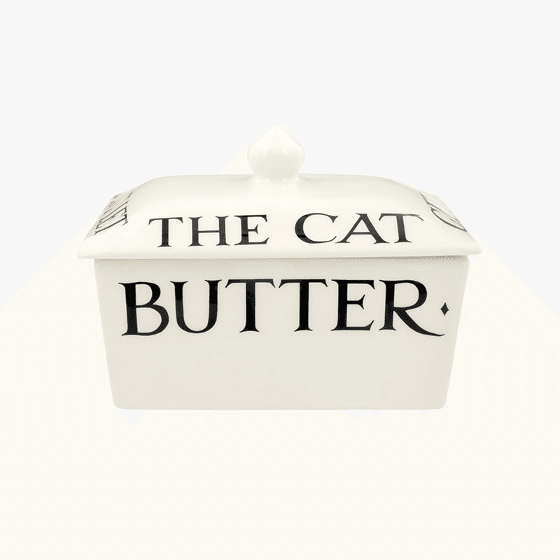 Black Toast Butter Dish, Cream
