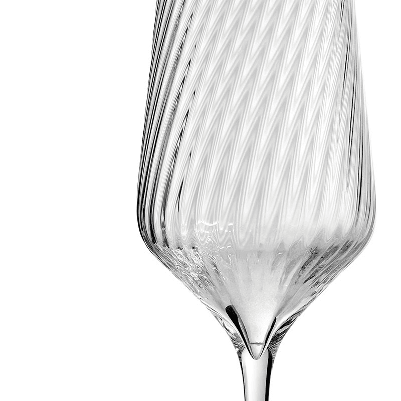 Swirl Set of 2 Champagne Flutes, Clear