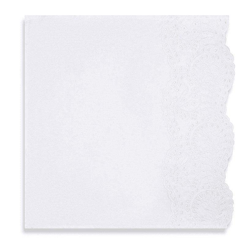 Broderie Anglaise Linen Napkin, White