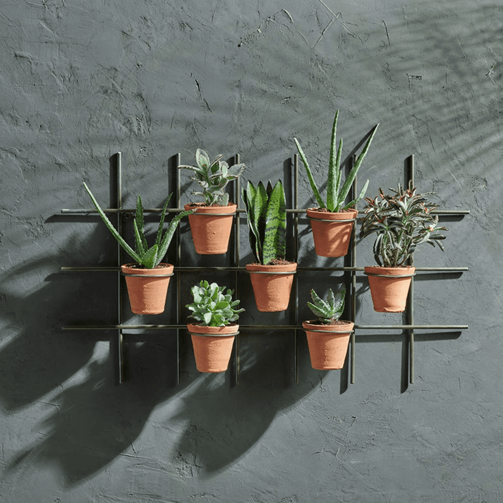 Jara Wall hung planter, Terracotta/Black