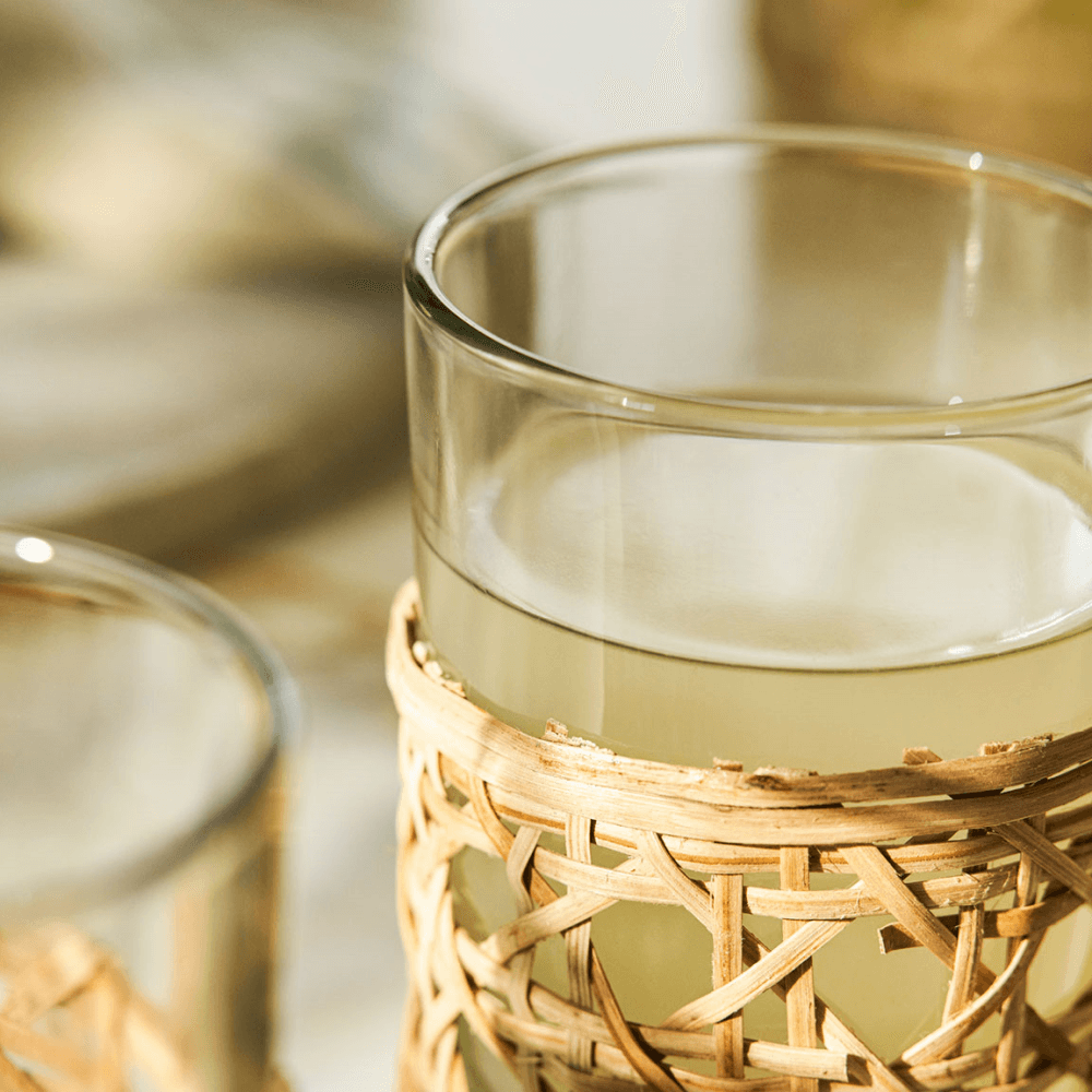 Leafield Woven Set of 4 Tumblers , Clear