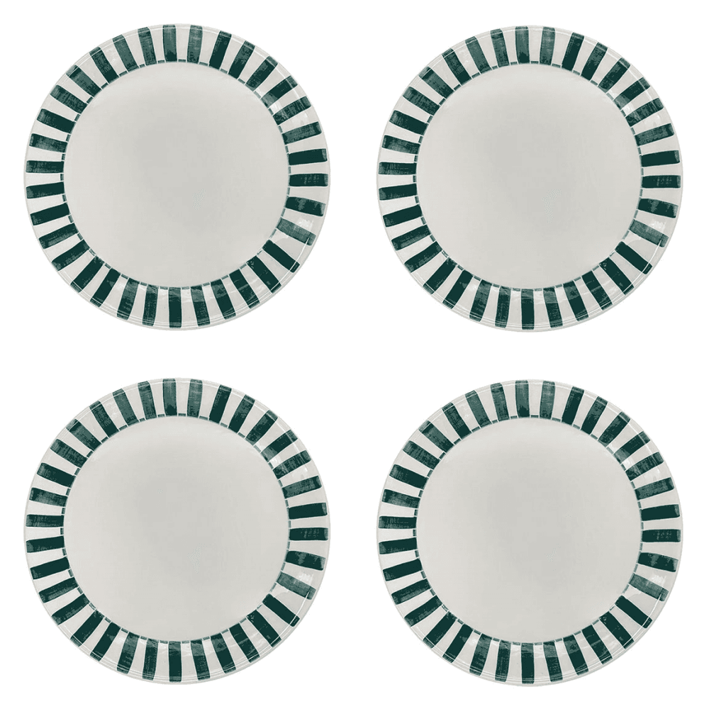 Stripes Set of 4 Dinner Plates