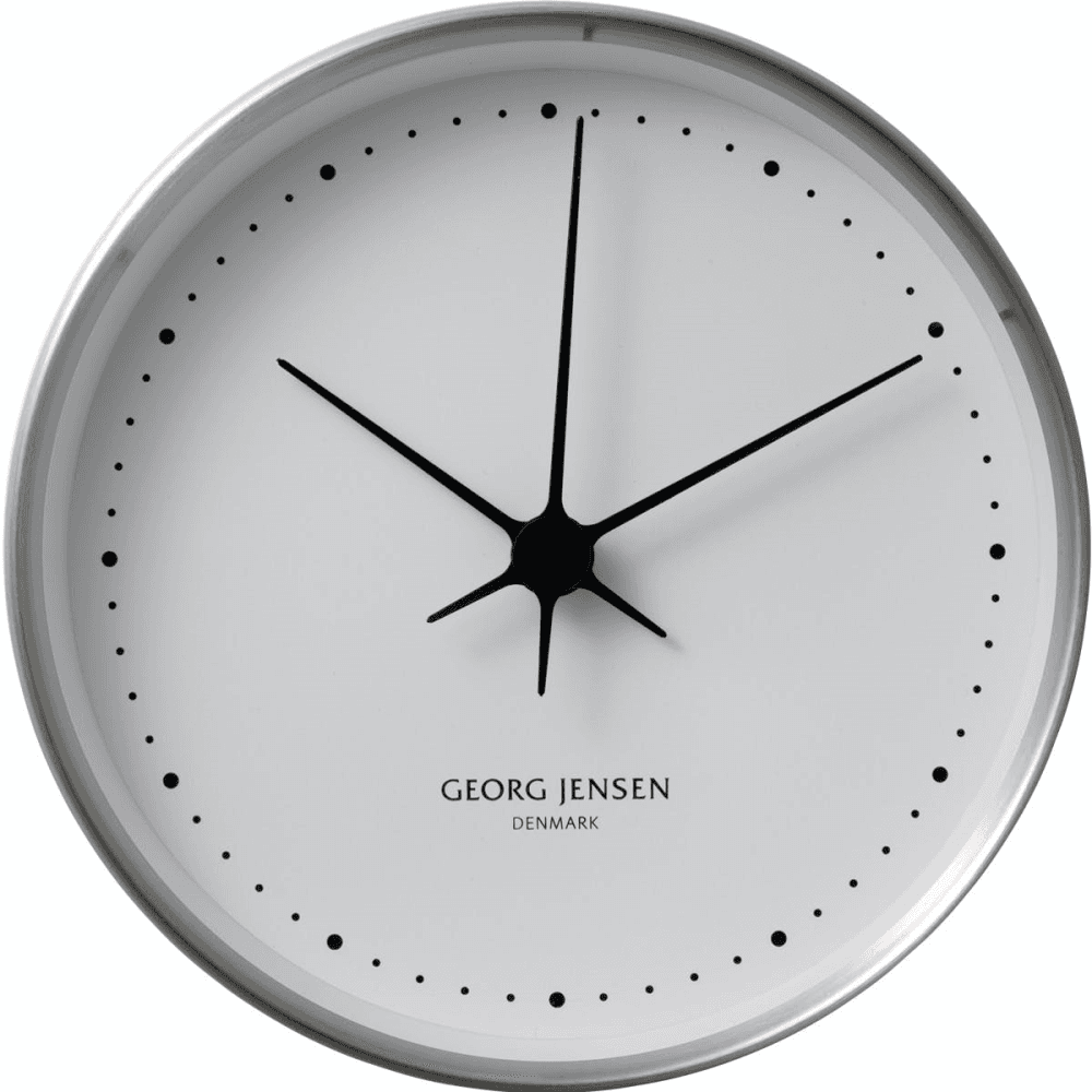 Henning Koppel Clock, Steel/White