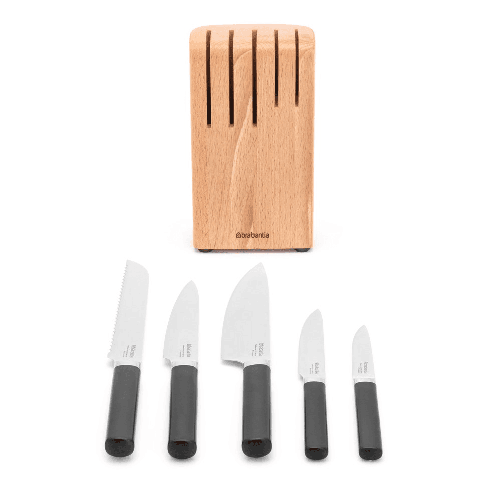 Knife Block with Knives, Black