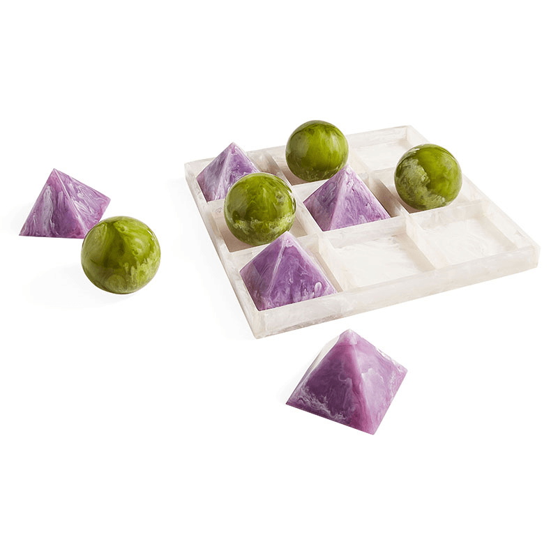 Mustique Tic Tac Toe Set, Green & Lavender