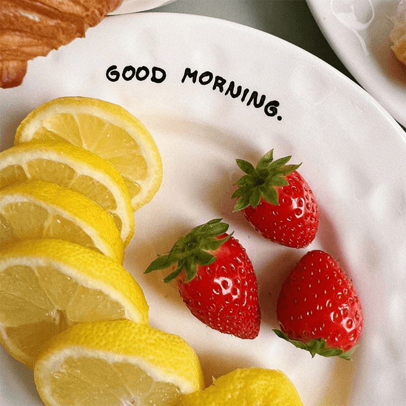 Good Morning Breakfast Plate, Black