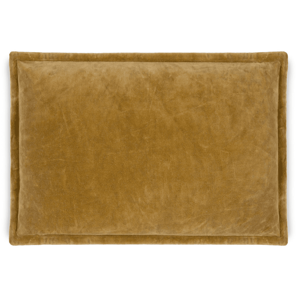 Sela Velvet Cushion Cover, Ochre