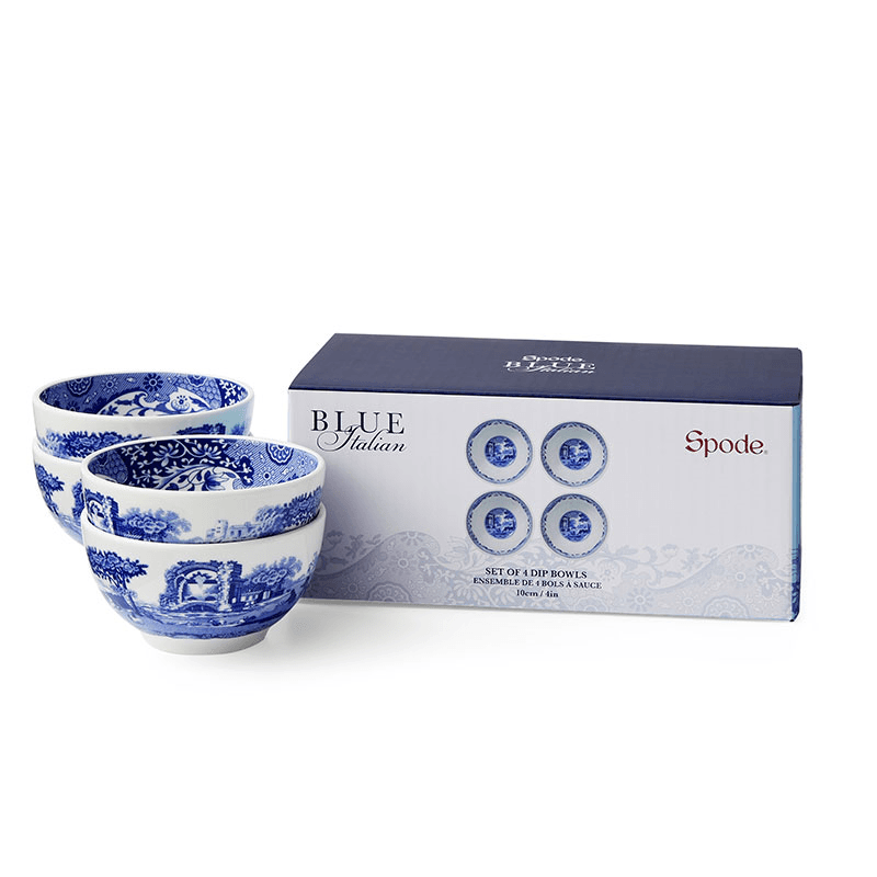 Blue Italian Set of 4 Dip Bowls, Blue