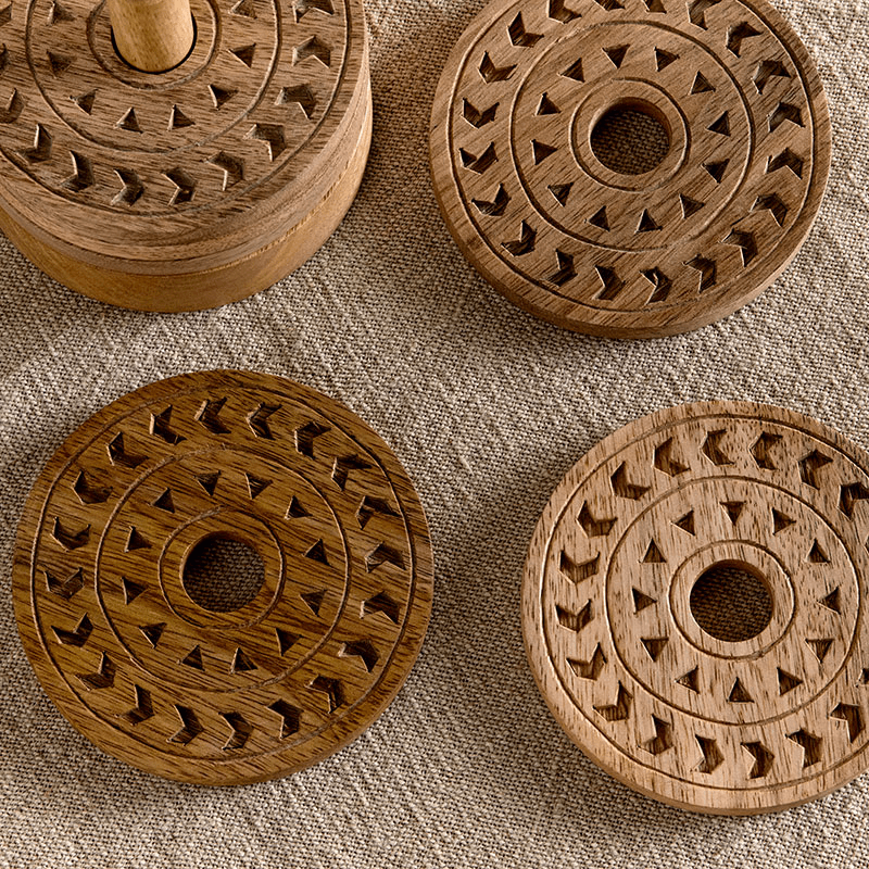 Anali Mango Wood Coasters, Natural
