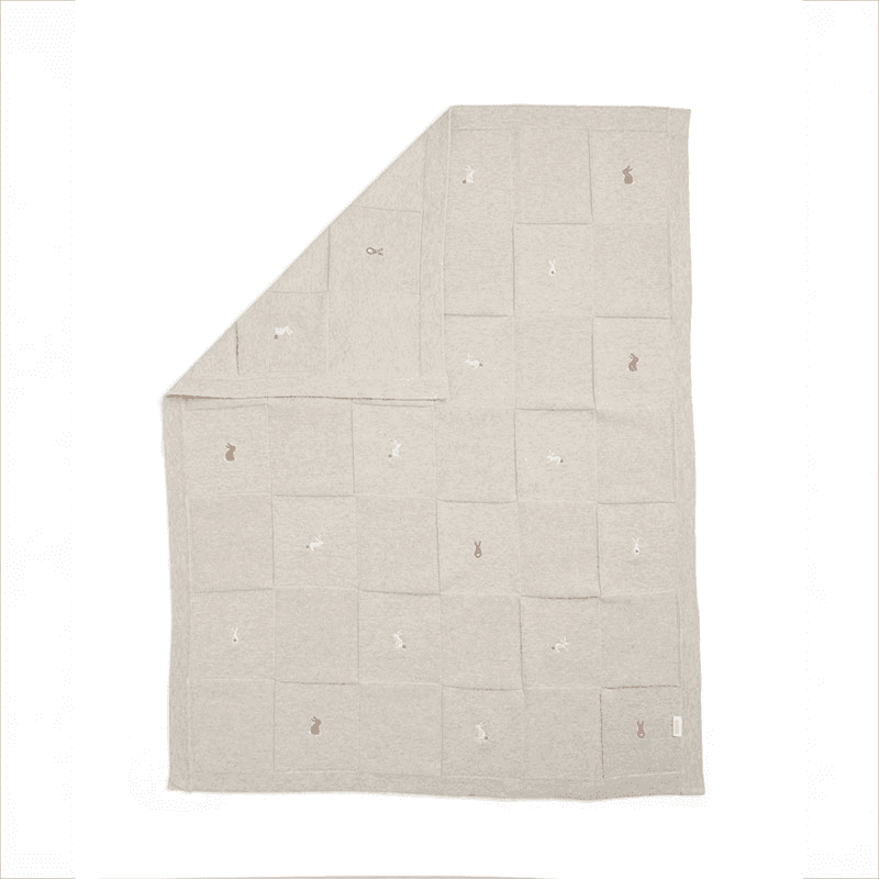 Bunny Knitted Blanket, Grey