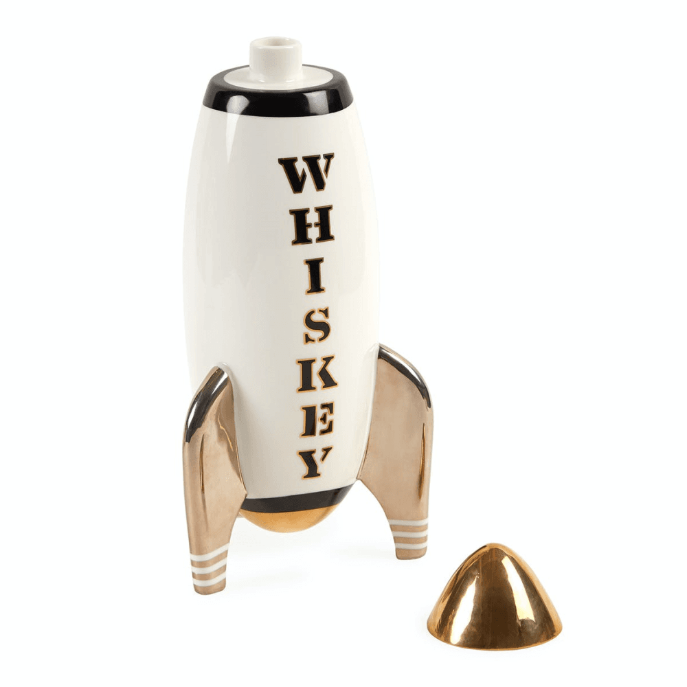 Rocket - Whiskey Decanter, White/Black/Gold