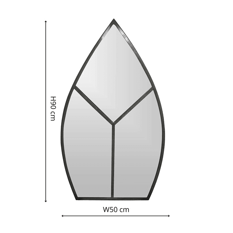 Leaf Arch Outdoor Mirror, Natural Black