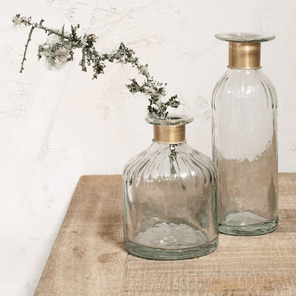 Chara Hammered Lined Bottle, Clear