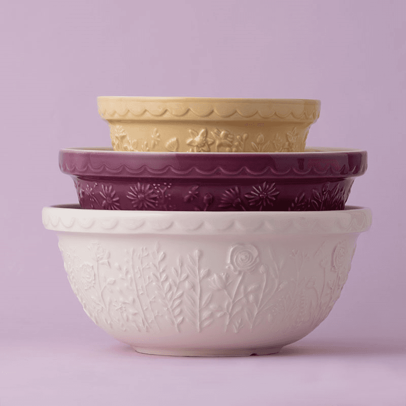 In The Meadow Rose Mixing Bowl, Cream