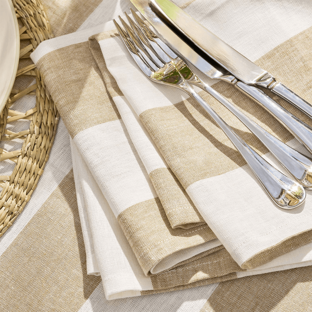 Witham Stripe Set of 4 Napkins, Sand