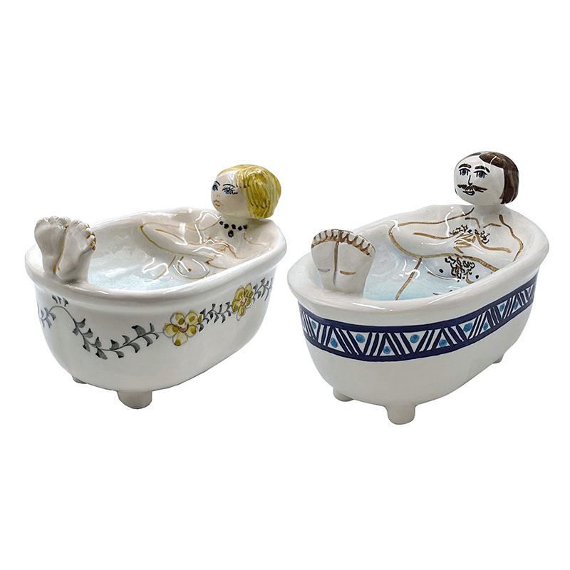Michelangelo & Bianca Pair of Soap Dishes, Multi