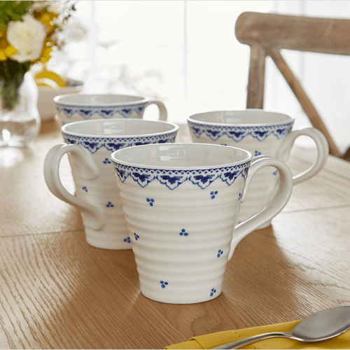 Image showing the Blue Set of 4 Mugs product.