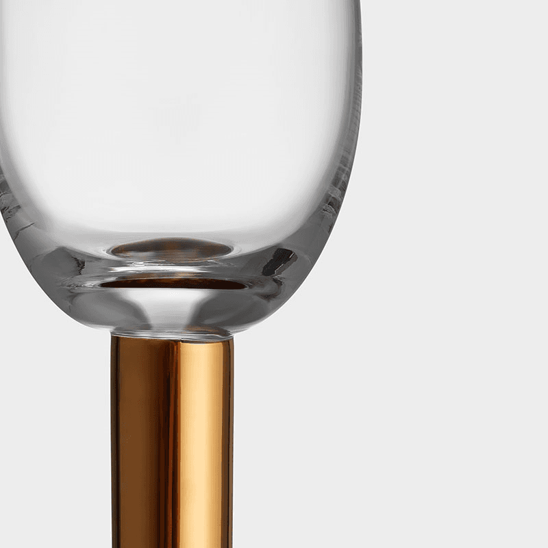 Nobel Wine Glass, Clear & Gold