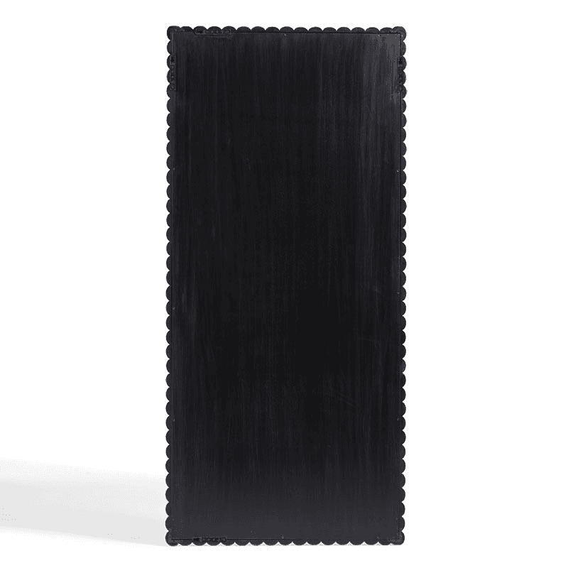 Bobina Floor Standing Mirror, Vellum & Distressed Black