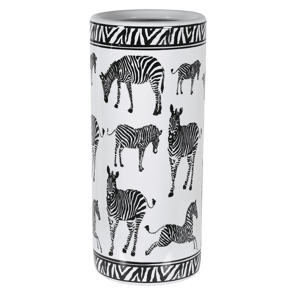 Zebra Umbrella Stand, Black & White