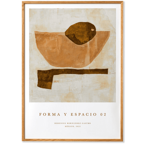 Image showing the Forma y Espacio 02 Framed Print, Beige product.