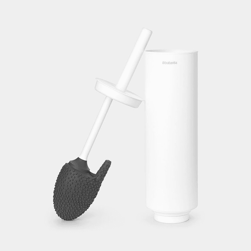MindSet Toilet Brush and Holder, Mineral Fresh White
