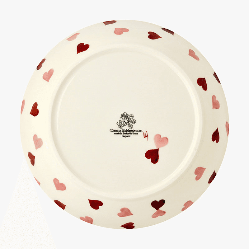 Pink Hearts Pasta Bowl, Cream