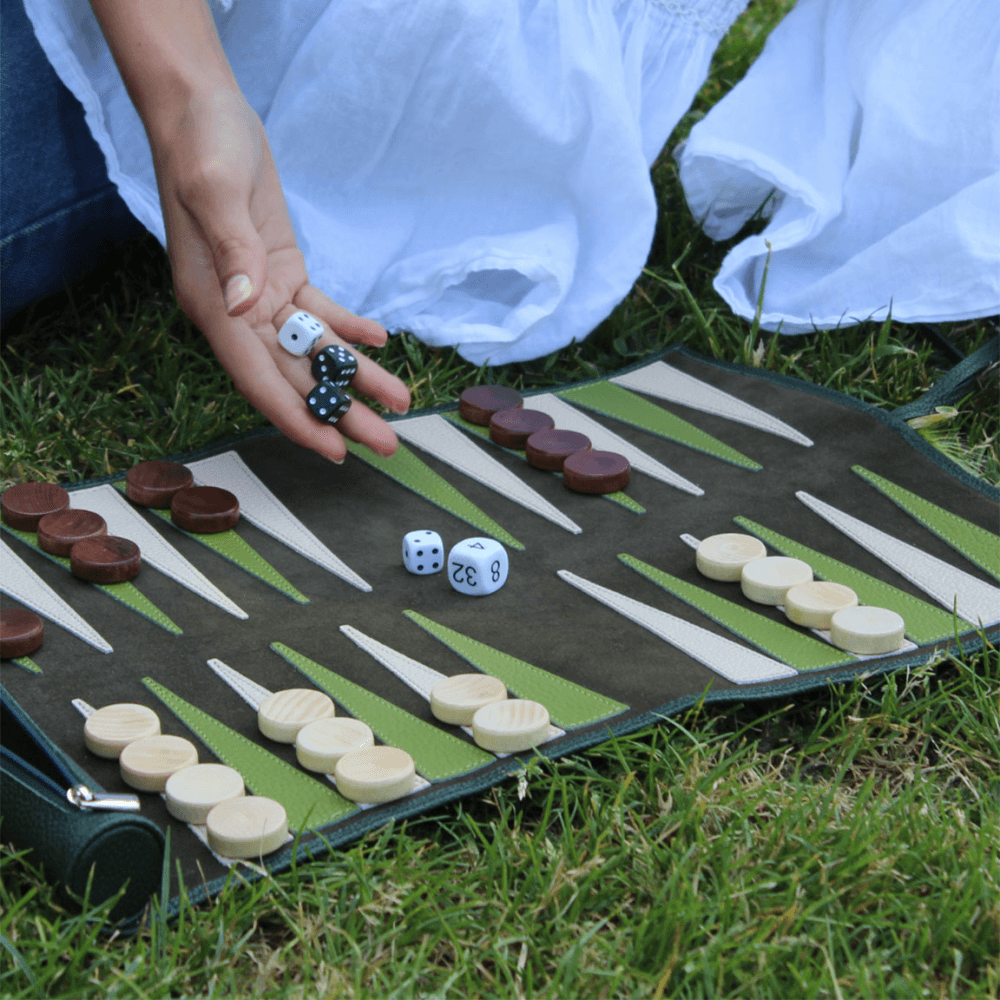 Luxury Leather Travel Backgammon Set
