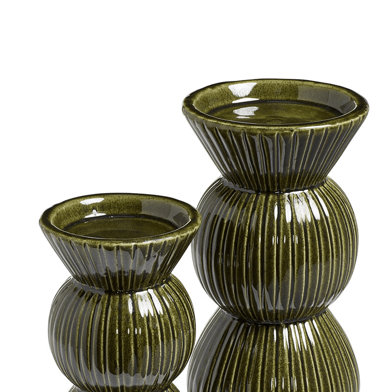 Katskhi Candle Holders Pair, Green