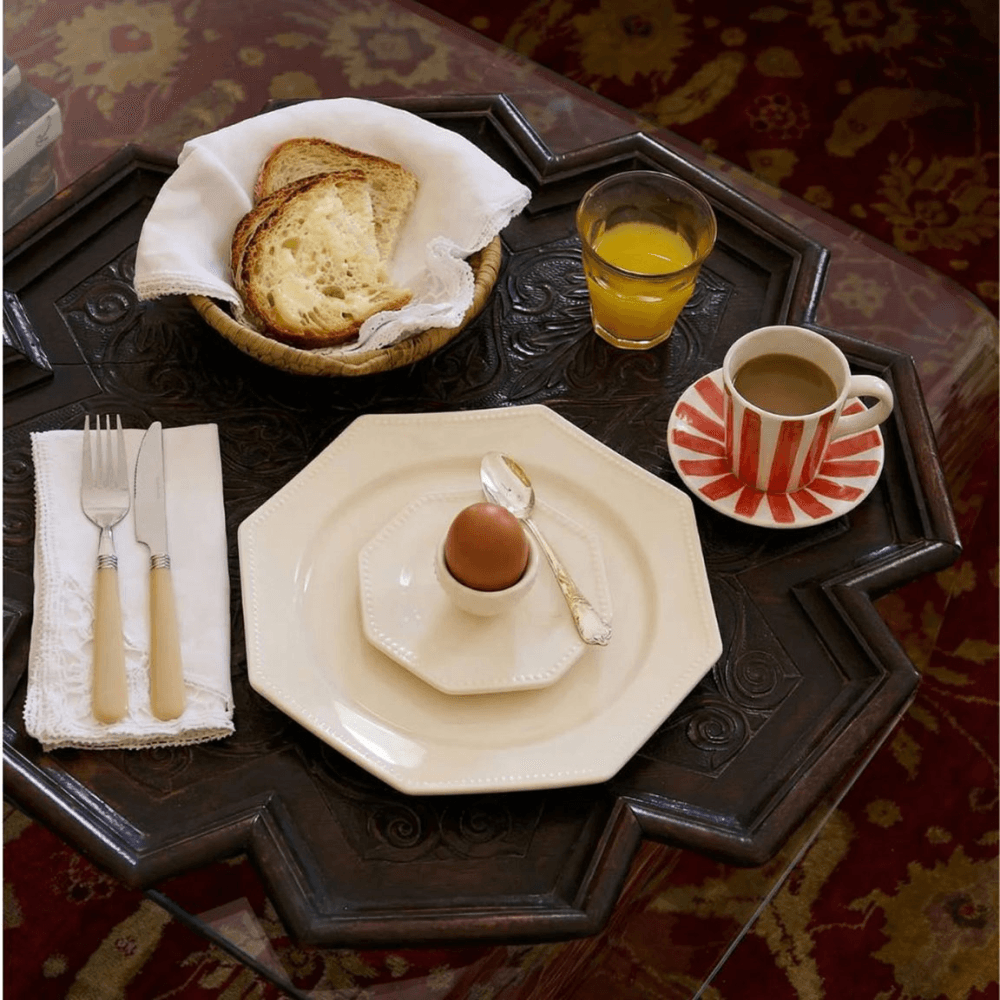 Stripes Espresso Cup & Saucer, Red