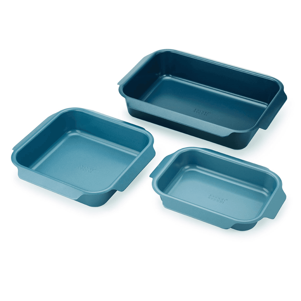 Nest Set of 3 Roasting Trays, Blue