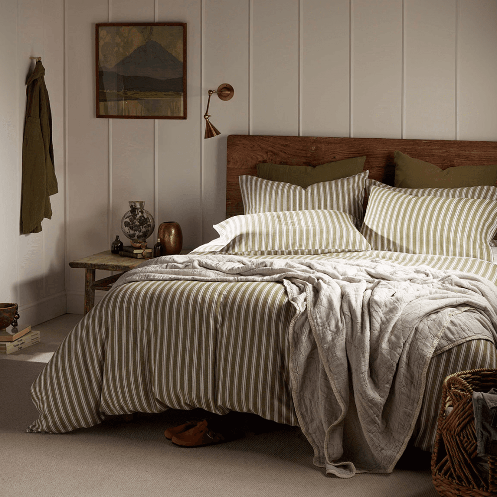 Fred Stripe 100% Organic Brushed Cotton Duvet Cover