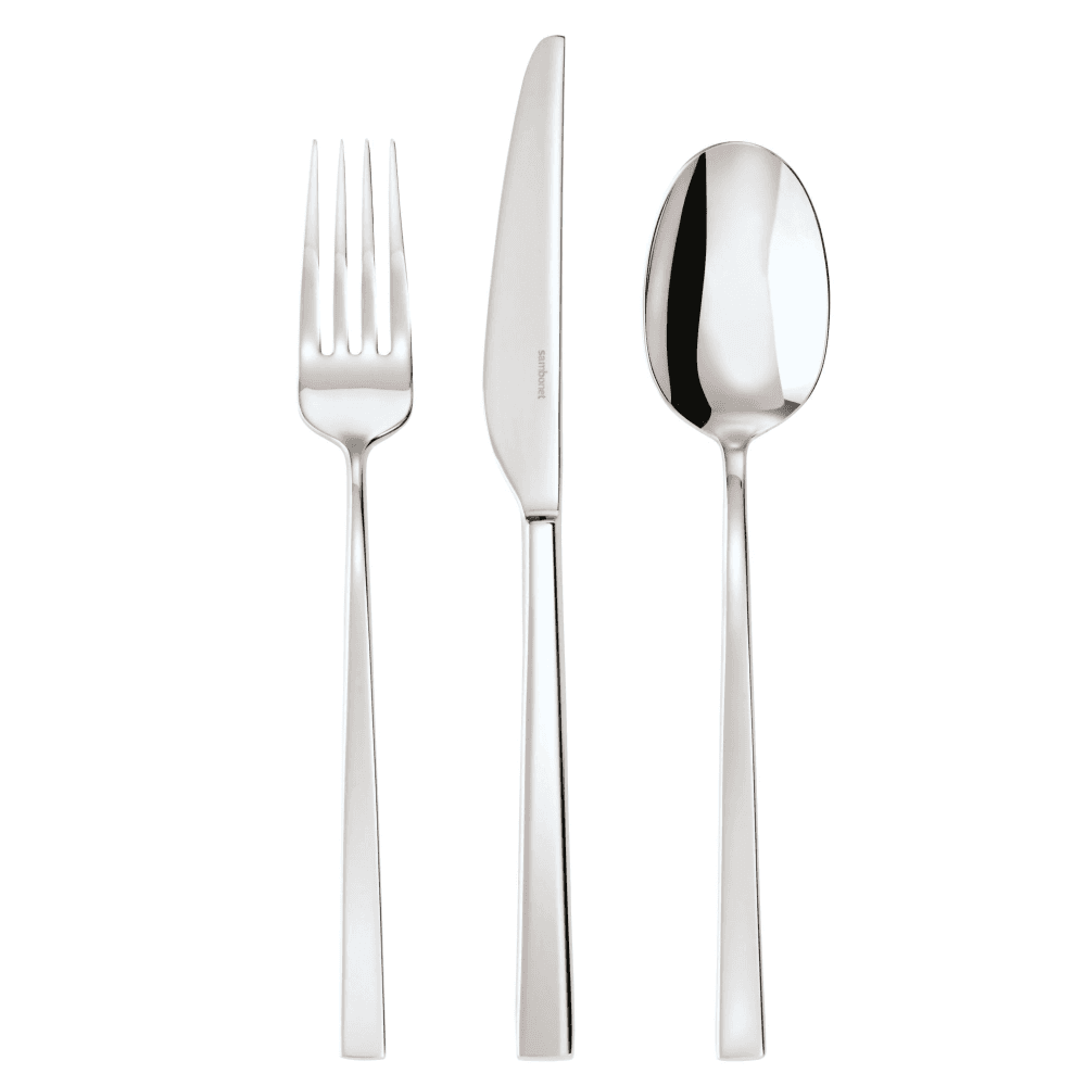Linea Q Dessert Spoon, Silver Plate