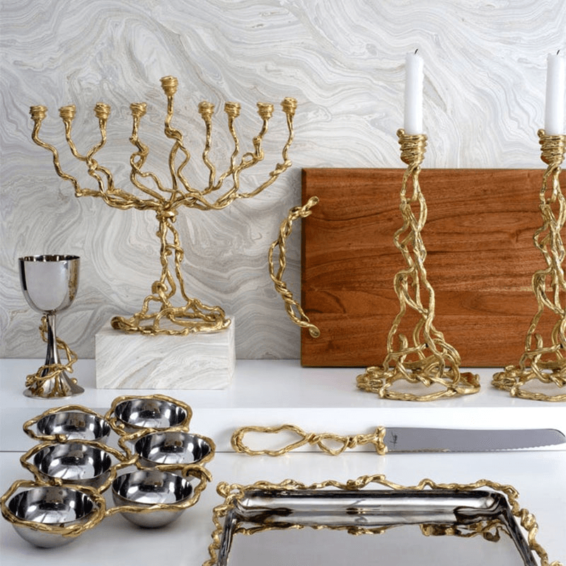 Wisteria Gold Menorah, Gold