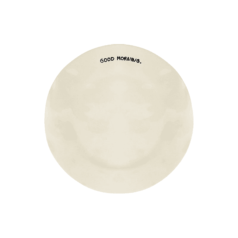 Good Morning Breakfast Plate, Black