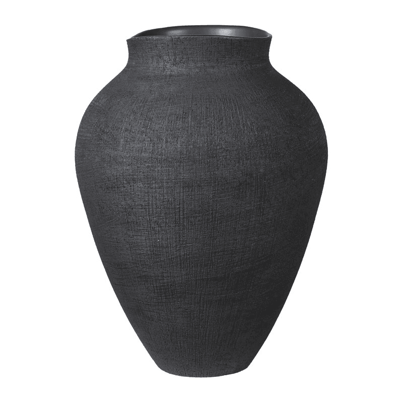 Ceramic Textured Vase, Black