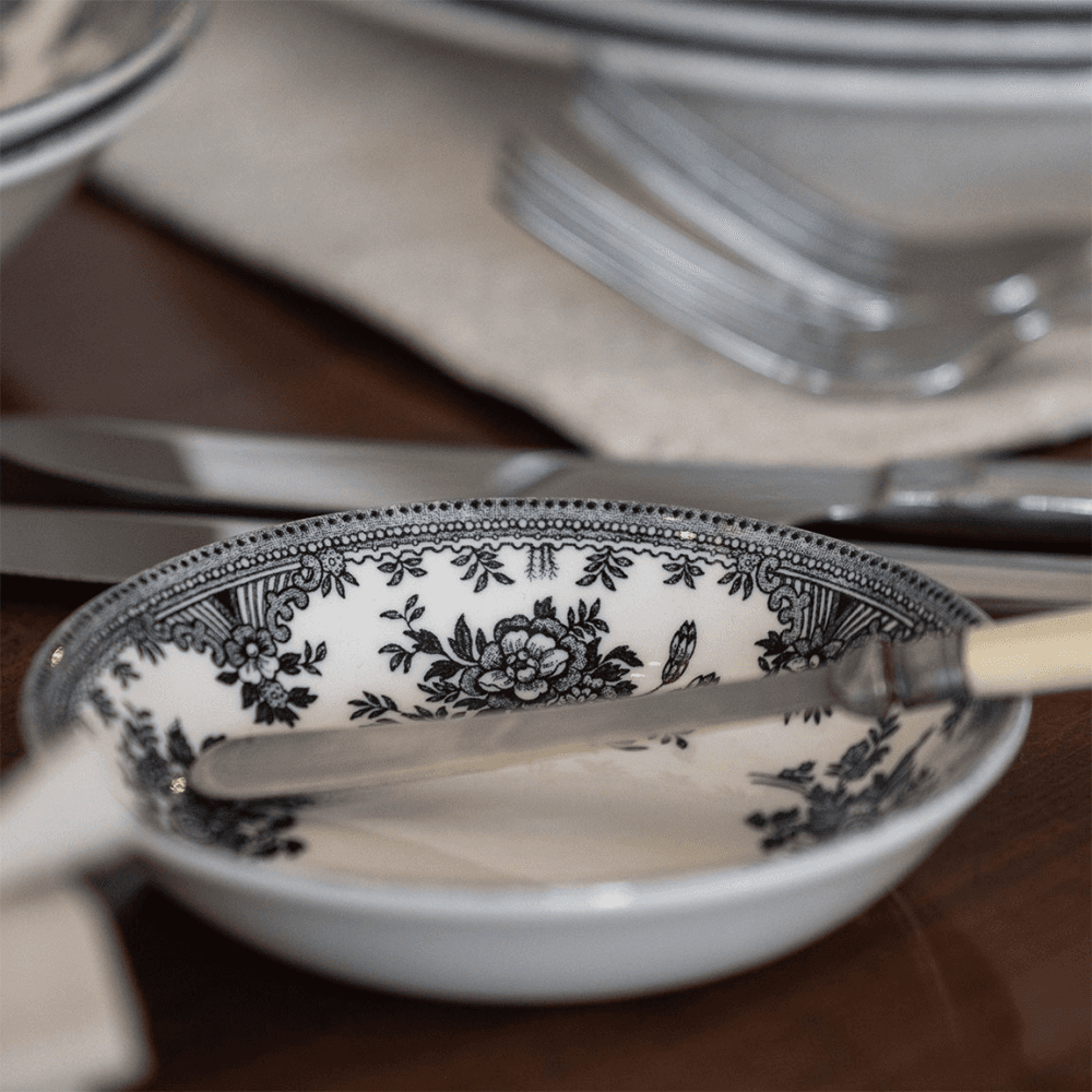 Asiatic Pheasants Butter Pat, Black & White