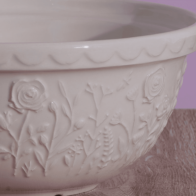 In The Meadow Rose Mixing Bowl, Cream