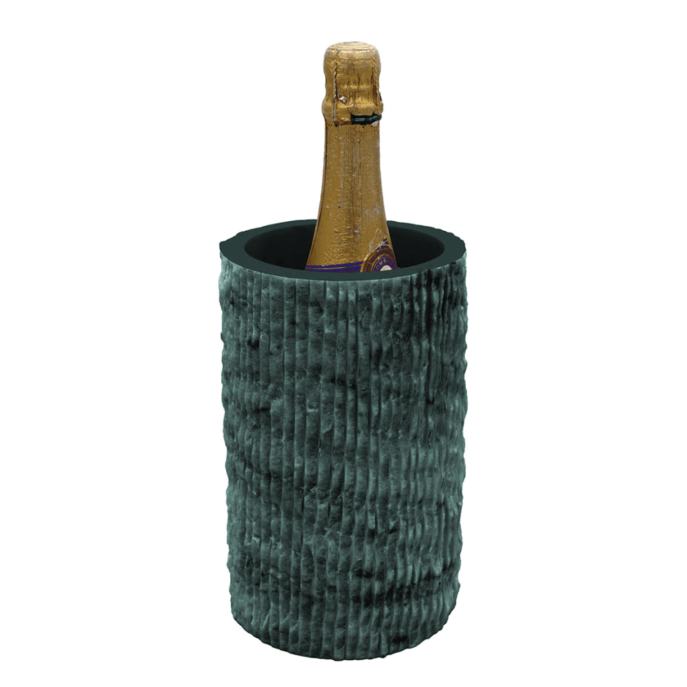 Chiselled Bottle Holder, Green Marble