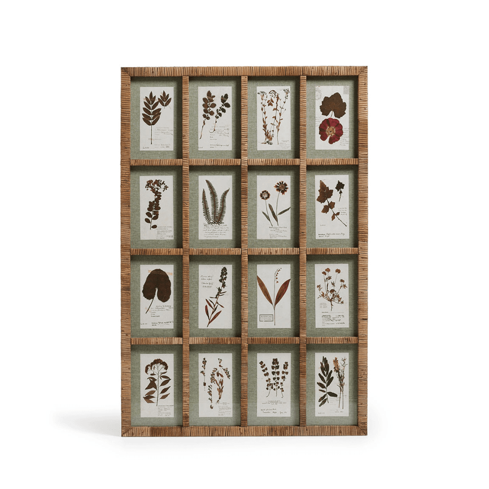 Flores Rattan Framed Floral Prints, Natural