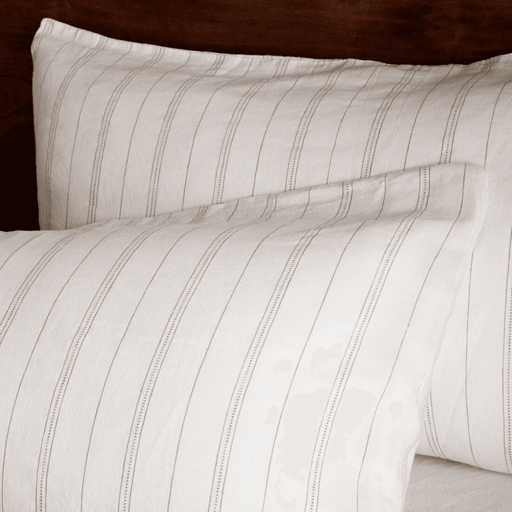 Anta Pair of Hemp & Cotton Pillowcases, Sage Green