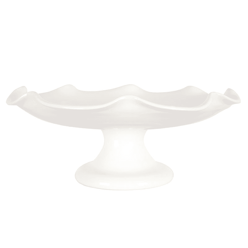 Claudia Ceramic Wavy Footed Stand, White