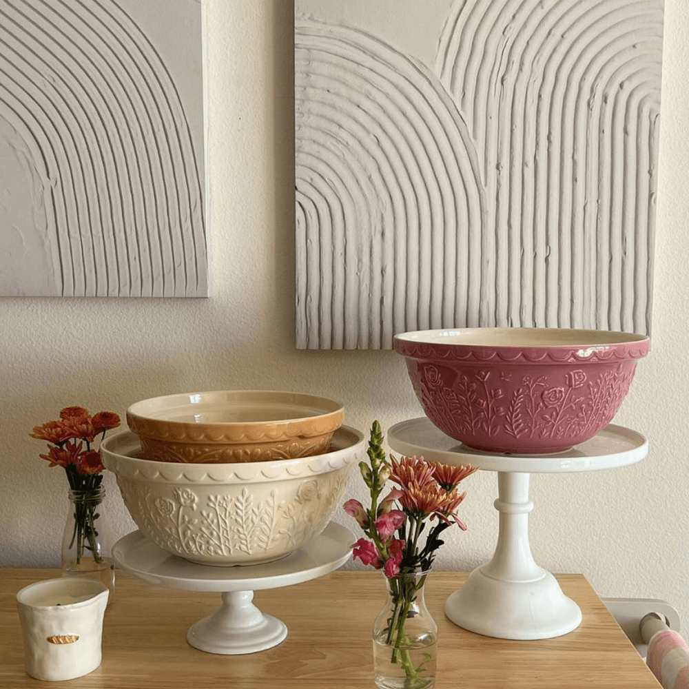 In The Meadow Rose Mixing Bowl, Cream